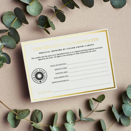Schoon Logo Certificaat van Echtheid Folie Uitnodiging