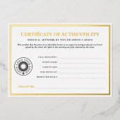 Schoon Logo Certificaat van Echtheid Folie Uitnodiging (Voorkant)
