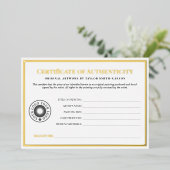 Schoon Logo Certificaat van Echtheid Folie Uitnodiging (Staand Voorkant)
