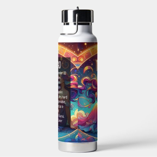 Schoon Maagd-vrouw met horoscoopinfo op achterkant Waterfles (Rechts)