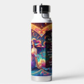 Schoon Maagd-vrouw met horoscoopinfo op achterkant Waterfles (Links)