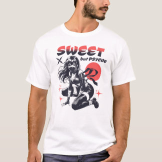 Schoon maar Psycho Anime Ninja Meisje  T-shirt