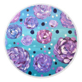 Schoon me met bloemen keramische knop (Voorkant)