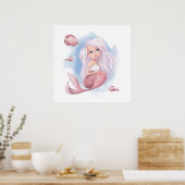 Schoon Meermin met Vis Poster (Keuken)