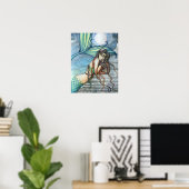 Schoon Meermin Waterverf Poster Print (Thuiskantoor)