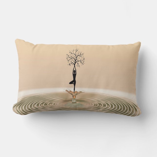 Schoon Meisjesboom Silhouet, Zen Kussen (Voorkant)