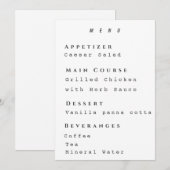 Schoon Menutemplate Modern Eenvoudig Ontvangstmenu Menu (Voorkant / Achterkant)