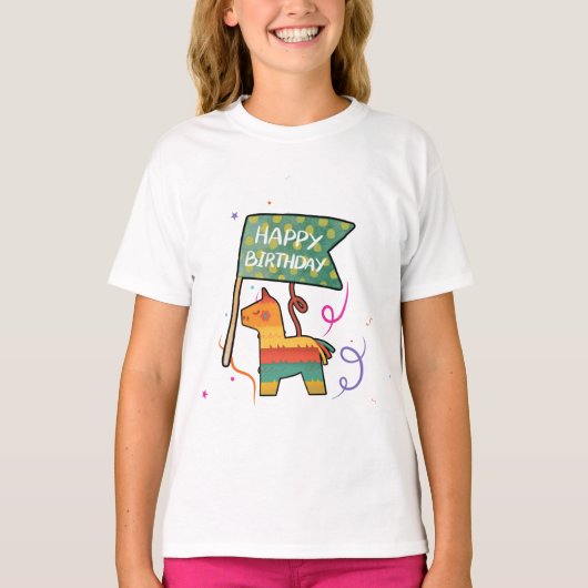 Schoon met de hand getekende verjaardag t-shirt (Voorkant)