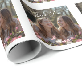 Schoon & Minimaal Afstudeer Dank Je Foto Vierkant Cadeaupapier