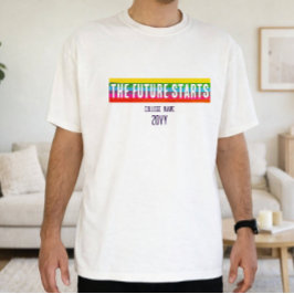 Schoon Minimaal De Toekomst Begint Regenboog Grad T-shirt
