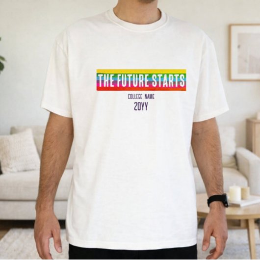 Schoon Minimaal De Toekomst Begint Regenboog Grad  T-shirt
