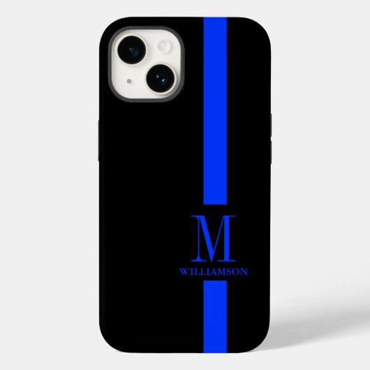 Schoon & Minimaal Monogram | Dunne blauwe lijn | P Case-Mate iPhone Case (Achterkant)
