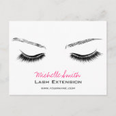 Schoon Minimaal Zwart Wimper Extensie Schoonheidss Briefkaart (Voorkant)