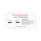 Schoon Minimaal Zwart Wimper Extentie Schoonheidss Etiket (Voorkant)