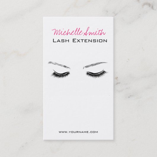 Schoon Minimaal Zwart Wimper Extentie Schoonheidss Visitekaartje (Voorkant)
