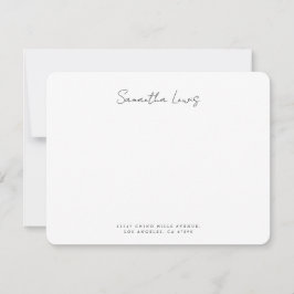 Schoon Minimal Handgeschreven Script Naam Geperson Notitiekaartje