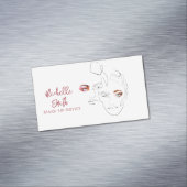 Schoon Minimal Lijn Kunst Waterverf Make-up Arties Magnetisch Visitekaartje (Voorbeeld)