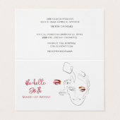 Schoon Minimal Lijn Kunst Waterverf Make-up Arties Visitekaartje (Buitenkant ongevouwen)