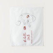 Schoon Minimal Lijn Kunst Waterverf Make-up Arties Wandkleed (Voorkant)