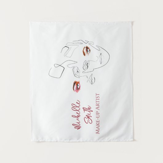 Schoon Minimal Lijn Kunst Waterverf Make-up Arties Wandkleed (Voorkant)