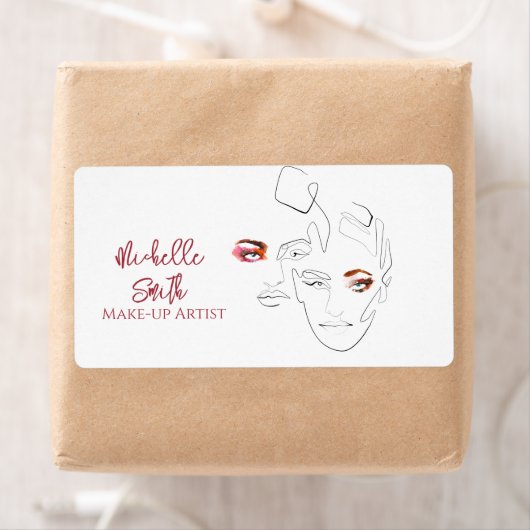 Schoon Minimal Lijnkunst Waterverf Make-up Artiest Etiket (Insitu)