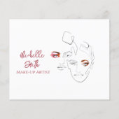 Schoon Minimal Lijnkunst Waterverf Make-up Artiest Flyer (Voorkant)