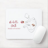 Schoon Minimal Lijnkunst Waterverf Make-up Artiest Muismat (Met muis)