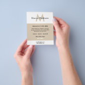 Schoon minimalisme witte zand bruine salon flyer (Hand)