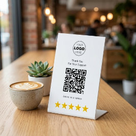 Schoon Minimalistisch Bedankt Review QR Code Reclamebord Met Voetstuk