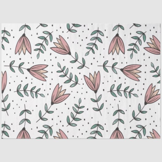 Schoon Minimalistisch Bloemmotief Tissuepapier (Voorkant)