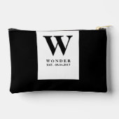 Schoon Minimalistisch Monogram | Zwarte Huwelijksl Etui (Achterkant)