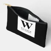 Schoon Minimalistisch Monogram | Zwarte Huwelijksl Etui (Open)