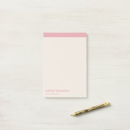 Schoon Minimalistisch Pastelroze & Bleek Perzik Post-it® Notes (Op bureau)