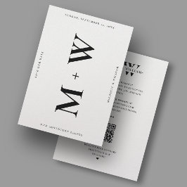 Schoon Minimalistisch Trouw Monogram Wit Modern Save The Date
