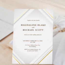 Schoon Minimalistische Gouden Lijnen Frame Folie U Uitnodiging