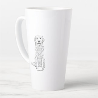 Schoon Minimalistische Gouden Retriever Lijnkunst  Latte Mok