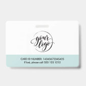 Schoon Mintgroen Foto Logo Professioneel Toegangs- Badge (Achterkant)