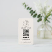 Schoon modern branding met QR-code Visitekaartje (Staand voorkant)