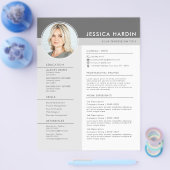 Schoon Modern Grijs & Wit Taakhervatting Foto Flyer (Enkel)