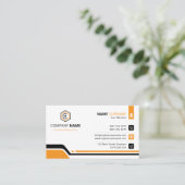 Schoon & Modern Oranje & Wit Zakelijk Visitekaartje (Staand voorkant)