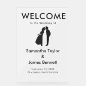 Schoon & Modern Welkom voor Stijlvolle Bruiloften Acryl Bord (Voorkant)