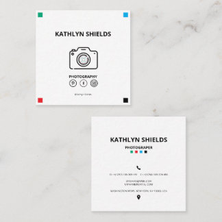 Schoon Moderne Stijlvolle Typografie Minimalistisc Vierkante Visitekaartje