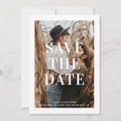 Schoon Moderne Typografie | Minimalistische Fototr Save The Date (Voorkant)