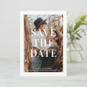 Schoon Moderne Typografie | Minimalistische Fototr Save The Date (Staand voorkant)