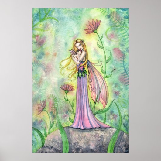 Schoon Moeder en Baby Fee Poster Print (Voorkant)