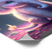 Schoon Muziekeus Roze Pastel Baby Olifant Slaapkam Poster (Hoek)