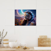 Schoon mythisch Tijger Godin met Saturnus Rijzend Poster (Keuken)