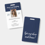 Schoon Navy Homeschool Onderwijs ID Badge (Voor- en achterkant)