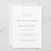 Schoon Navyblauw Elegant Huwelijk Save The Date (Voorkant)