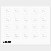 Schoon Navyblauw Ellegant Huwelijk Ronde Sticker (Vel)